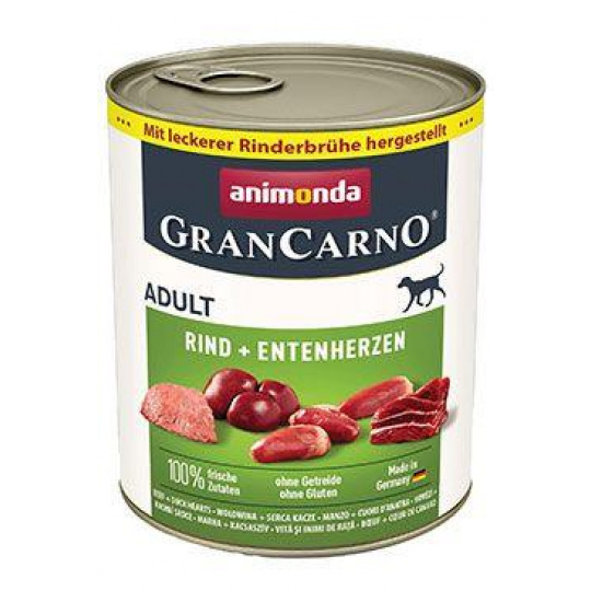 Animonda pes GRANCARNO konz. ADULT hov/kač.srdce 800g Animonda pes GRANCARNO konz. ADULT hov/kač.srdce 800g