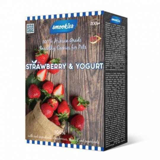 SMOOKIES Premium STRAWBERRY - jahodové sušienky 100% human grade, 200g SMOOKIES Premium STRAWBERRY - jahodové sušienky 100% human grade, 200g