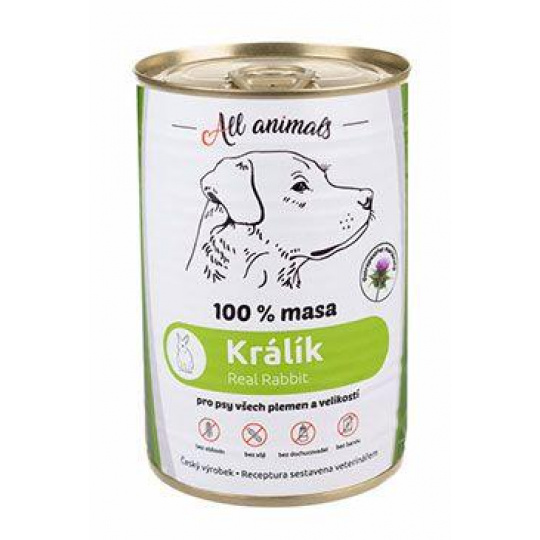 All Animals DOG konz. Králik mletý 400g All Animals DOG konz. Králik mletý 400g