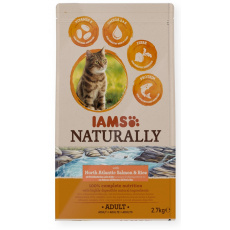 IAMS Naturally Adult North Atlantic salmon & rice - suché krmivo pro kočky - 2,7kg