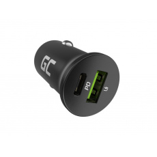 Green Cell GC CADM-GC-38AC - USB-Ladegeraet 38 W 1x USB-C USB-A schwarz Flashlight, GPS, Headphones, Mobile phone, Navigator, Other, Portable speaker, Power bank, Smartphone, Smartwatch, Tablet, Universal Black Cigar lighter Fast charging Auto, Indoo