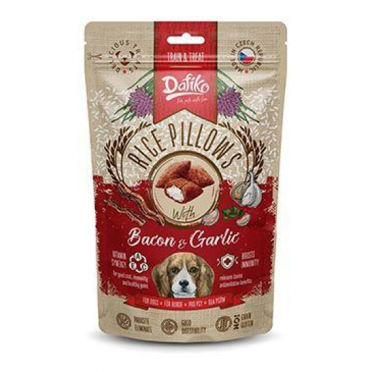 Dafiko plněné polštářky pro psy slanina/česnek 80g Dafiko plněné polštářky pro psy slanina/česnek 80g