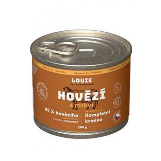 Louie Dog konz. Hovädzie s mrkvou a prebiotikami 200g
