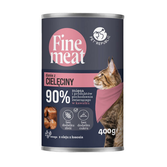 PET REPUBLIC Fine Meat telecí miska - mokré krmivo pro kočky - 400g