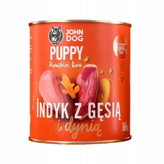 JOHN DOG Pumpkin Puppy Turkey and goose with pumpkin - Mokré krmivo pro psy - 6 x 800 g