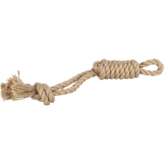 Hrací lano s uzlovým peškem, 35 cm, konopí/bavlna - DOPRODEJ