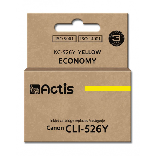 Actis Inkoust KC-526Y (náhradní inkoust Canon CLI-526Y; standardní; 10 ml; žlutý)