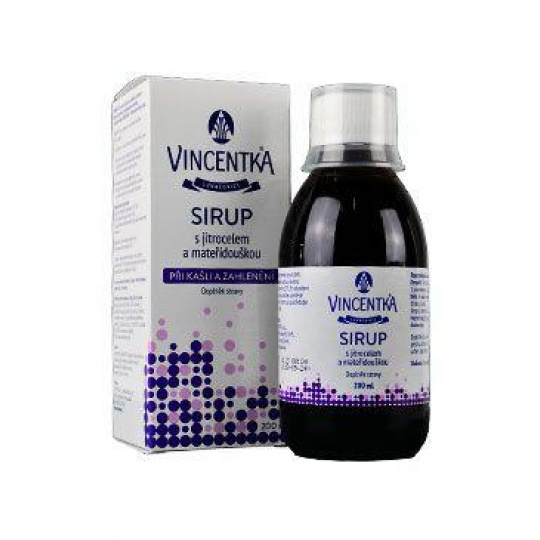 Vincentka sirup s skorocelom a materinou dúškou 200ml Vincentka sirup s skorocelom a materinou dúškou 200ml