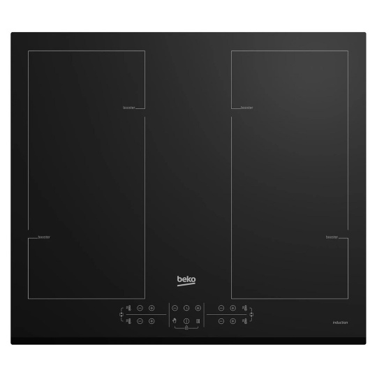 Beko HII64206F2MT Černá Vestavěné 58 cm Indukční varná deska se zónami 4 zóna/zón