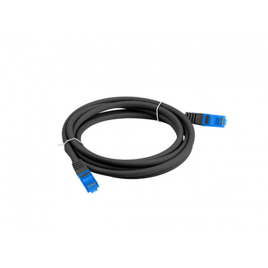 LANBERG PATCHCORD S/FTP CAT.6A 3M ČERNÝ LSZH