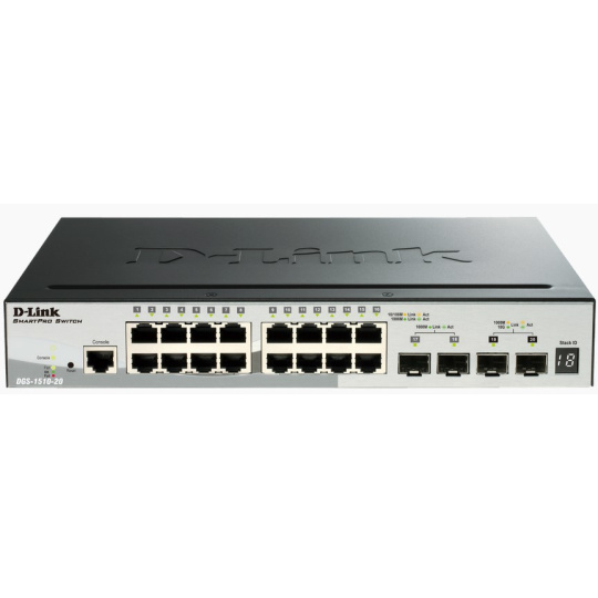 D-Link DGS-1510-20 síťový přepínač Řízený L3 Gigabit Ethernet (10/100/1000) Černá