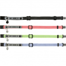 Nylonový obojok pre mačku, s adresou, reflexný, rôzne farby Nylonový obojok pre mačku, s adresou, reflexný, rôzne farby