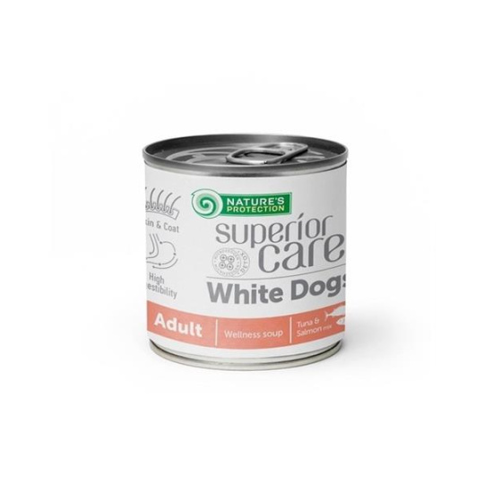 Natures P POLIEVKA Superior care White Dog adult losos & tuniak všetky plemená polievka 6 x 140ml