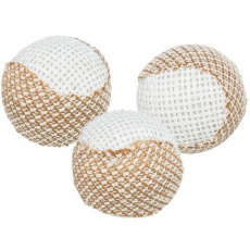 Sada 3 ks jutových hrkálkových loptičiek, ø 5 cm Sada 3 ks jutových hrkálkových loptičiek, ø 5 cm