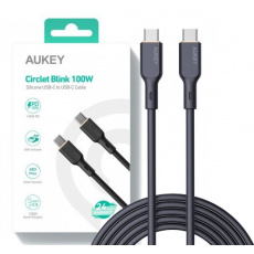 AUKEY CB-SCC102 USB-C Type-C Power Delivery PD 100W 5A 1.8m Silikon Černá