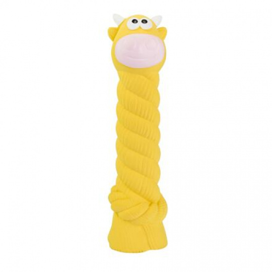 Kravička s latexovým lanom a chrumkavým zvukom 15 cm, latex, HipHop Kravička s latexovým lanom a chrumkavým zvukom 15 cm, latex, HipHop