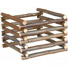 Natural Living - dřevěný přírodní stojan na seno 15 x 11 x 15 cm