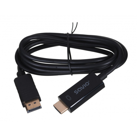 Savio CL-56 adaptér k video kabelům 1,5 m DisplayPort HDMI Typ A (standardní) Černá