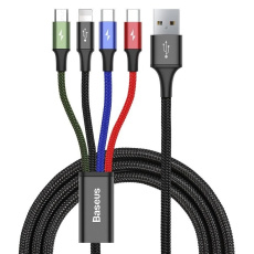 Kabel USB Baseus Fast 4v1 2xUSB-C / Lightning / Micro 3,5A 1,2 m (černý)