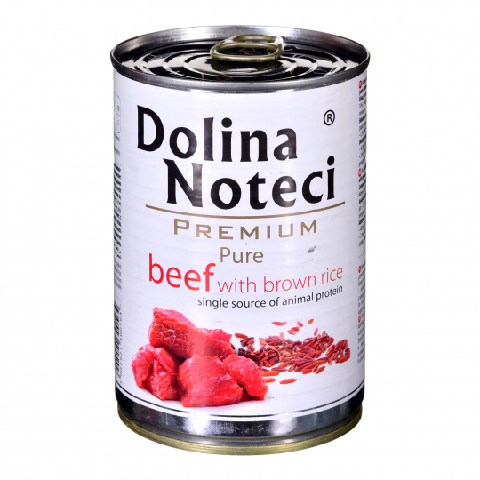 Dolina Noteci Premium Pure bohaté na hovězí maso s hnědou rýží - mokré krmivo pro psy - 400g