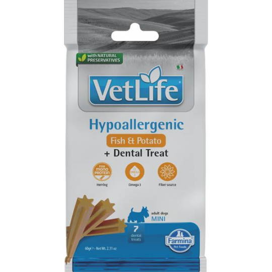 Pamlsok Farmina Vet Life Dog Hypo Fish Potato Adult Mini 60g