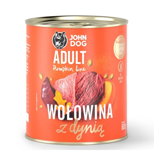 JOHN DOG Pumpkin Adult Beef with pumpkin - Mokré krmivo pro psy - 6 x 800 g