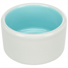 Keramická miska s glazúrou 100 ml/7 cm - biela/tyrkysovo-oranžovo-zelená