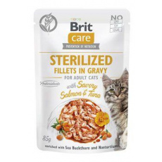 Brit Care Cat Fillets in Gravy Steril. Losos&Tuniak 85g