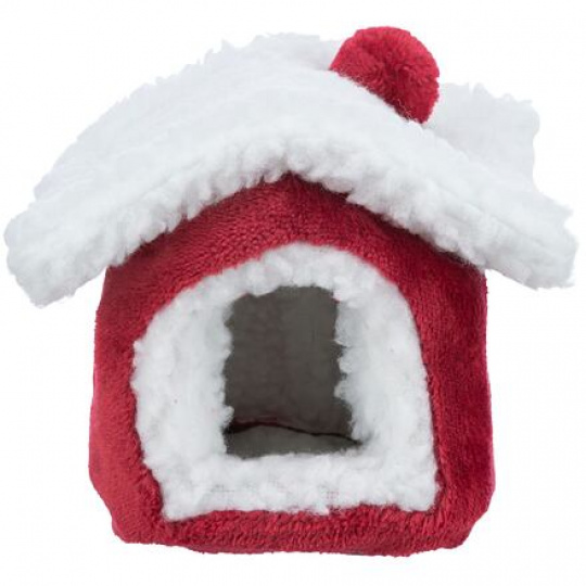 Xmas Cuddly CAVE - plyšový domček pre osmáka 23 x 18 x 24 cm, červená/biela Xmas Cuddly CAVE - plyšový domček pre osmáka 23 x 18 x 24 cm, červená/biela