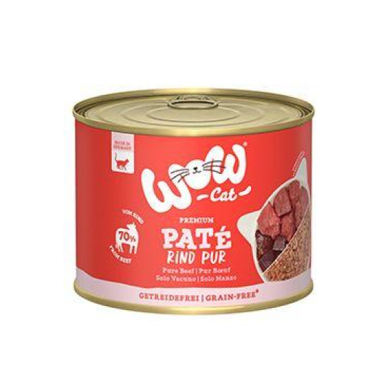 WOW Cat konzerva Adult Paté PUR hovězí 200g