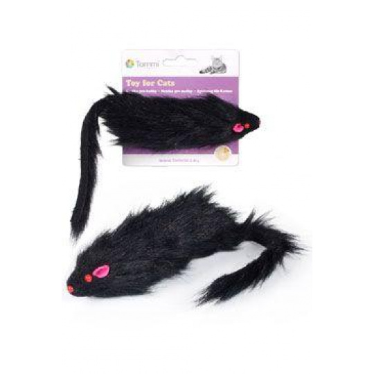 Hračka mačka Myš čierna chlpatá 15cm Hračka mačka Myš čierna chlpatá 15cm