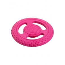 Hračka pes FRISBEE MAXI pláv. z TPR ružová Kiwi