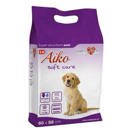 Podložka absorbční pro psy Aiko Soft Care 60x58cm 14ks