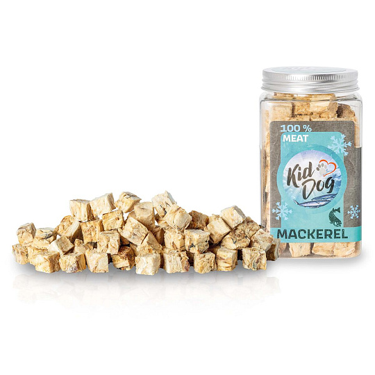 KIDDOG Super Premium 100% freeze dried MACKEREL CUBES - čisté mäso z makrely, sušené mrazom 60 g KIDDOG Super Premium 100% freeze dried MACKEREL CUBES - čisté mäso z makrely, sušené mrazom 60 g