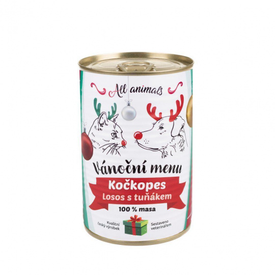 All Animals mačkopes Vianočné menu losos s tuniakom 400g