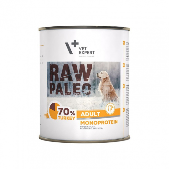 RAW PALEO Adult Monoprotein Turkey - vlhké krmivo pro psy - 800 g