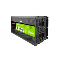 Green Cell Przetwornica napicia PowerInverter LCD 48 V 5000W/10000W Przetwornica samochodowa z wywietlaczem - czysty sinus 10 kVA Černá