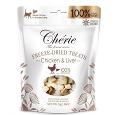 CHERIE Freeze-dried chicken and liver pieces - pamlsek pro kočky - 30g