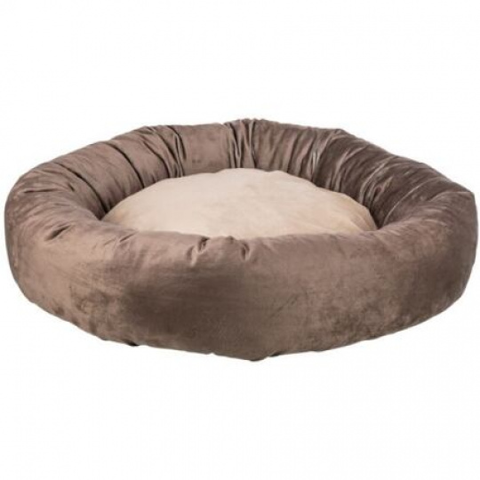 Okrúhly recyklovaný pelech LIONEL, fleece, hnedá/béžová Okrúhly recyklovaný pelech LIONEL, fleece, hnedá/béžová