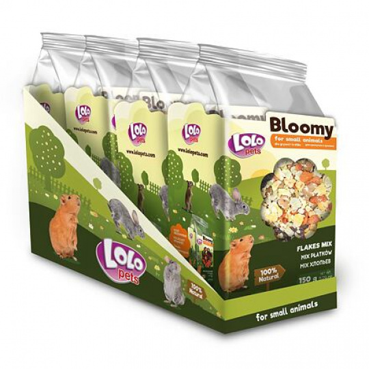LOLOPets BLOOMY mix vločiek pre hlodavce 150 g LOLOPets BLOOMY mix vločiek pre hlodavce 150 g