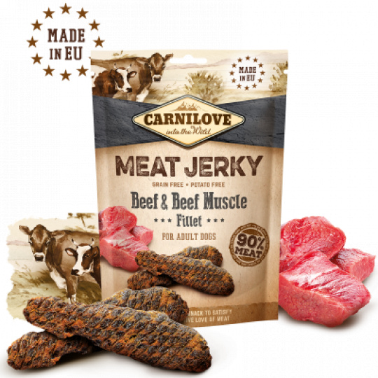 Carnilove Dog Jerky Beef s hovädzím svalovým filé 100g Carnilove Dog Jerky Beef s hovädzím svalovým filé 100g