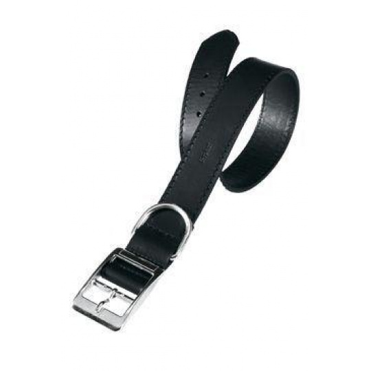 Obojok kožený NATURAL C 43cm x 20mm, čierny FP 1ks