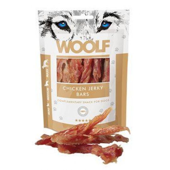 WOOLF pochúťka Chicken Jerky Bars 100g WOOLF pochúťka Chicken Jerky Bars 100g