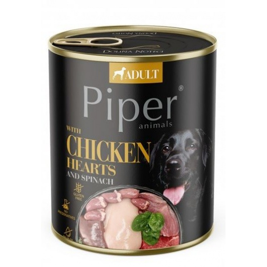 DOLINA NOTECI Piper Chicken hearts with spinach - Mokré krmivo pro psy - 800 g