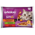 WHISKAS Tasty Mix in sauce Lamb with chicken and carrot, Beef with poultry - mokré krmivo pro kočky - 4x 85g