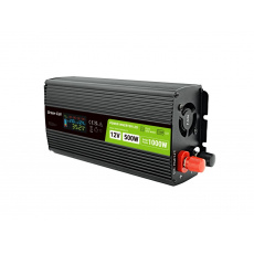 Green Cell PowerInverter LCD 12V 500W/10000W car inverter with display - pure sine wave