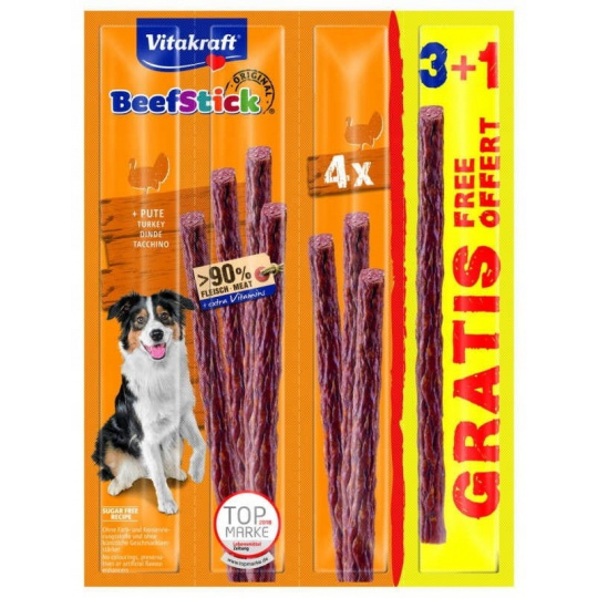 VITAKRAFT Beef Stick Turkey - pamlsek pro psa - 3+1