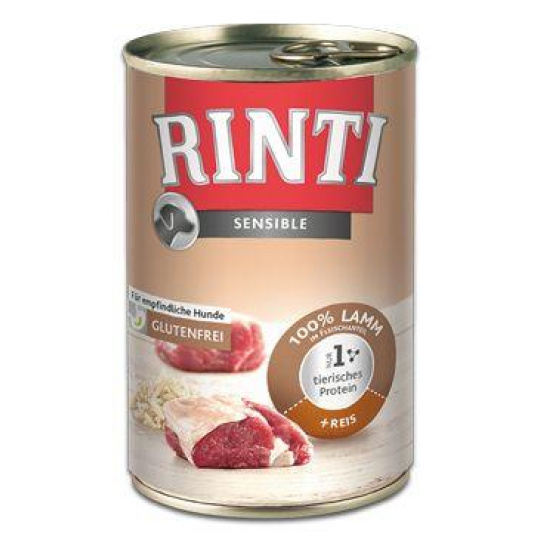 Rinti Dog Sensible konzerva jahňa+ryža 400g