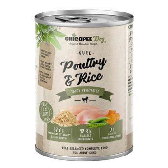 Chicopee Dog konz. Pure Poultry&Rice 400g Chicopee Dog konz. Pure Poultry&Rice 400g