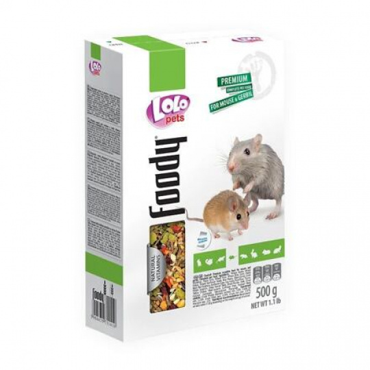LOLO Foody kompletné krmivo pre myši 500 g krabička LOLO Foody kompletné krmivo pre myši 500 g krabička